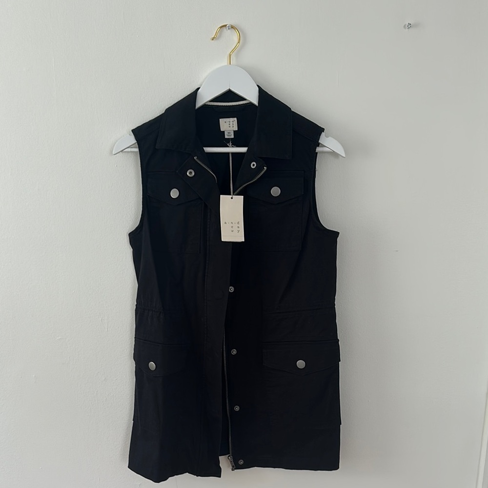 Black Sleeveless Jacket